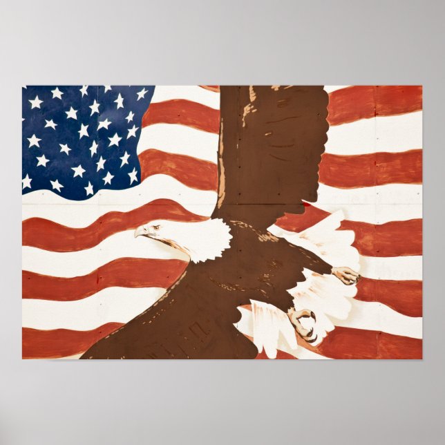 Affiche USA, Louisiane, Port Allen. Fresque patriotique (Devant)