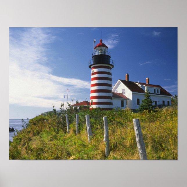 Affiche USA, Maine, Lubec. Phare de West Quoddy Head (Devant)