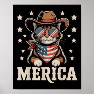 Affiche Usa Merica Chat 4 juillet Hommes Femmes Enfants Fu