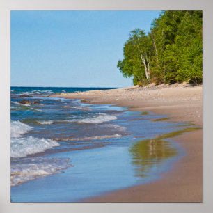 Affiche USA, Michigan. 12 Mile Beach