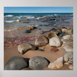 Affiche USA, Michigan. Rounded Boulders On 12 Mile