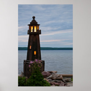 Affiche USA, Michigan. Yard Decoration Lighthouse