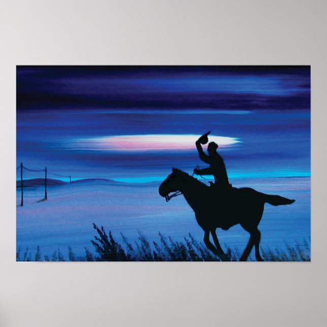 Affiche USA Pony Express 🐎 Cowboy Rider Peinture (Devant)