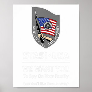 Affiche Usa Secret Pensée Police East German Surveillance