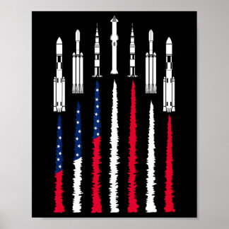 Affiche Usa Space Rockets 4 juillet Hommes Femmes Enfants 