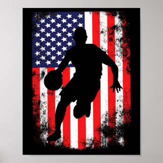 Affiche USA Team Basketball Supporter American Patriotic F