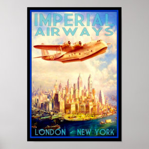 Affiche " USA/UK: 1950 New York City - Imerpial Airways