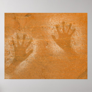 Affiche USA, Utah, Pictograph Hand-prints on sandstone,