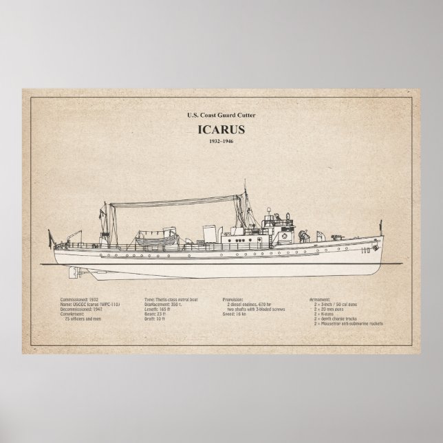 Affiche USCG Cutter Icarus wpc-110 - SBD (Devant)