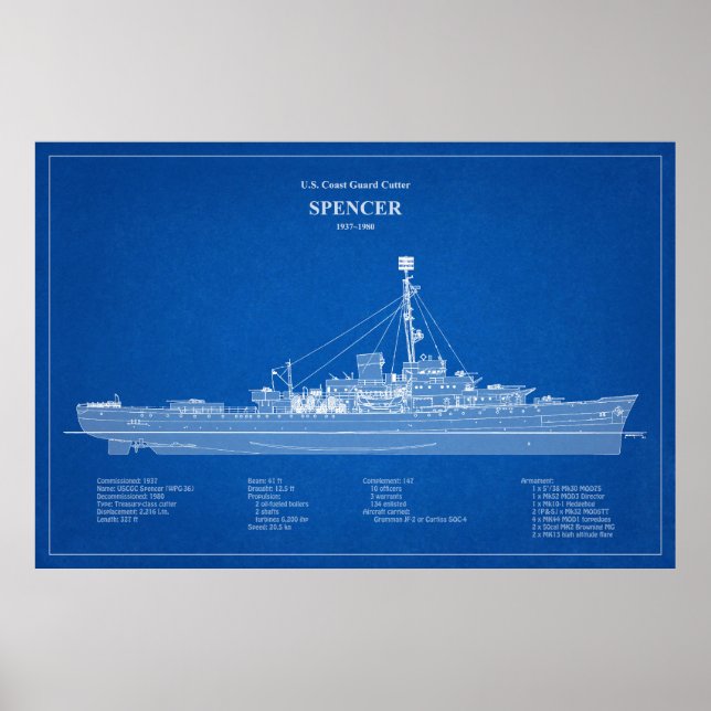 Affiche USCG Cutter Spencer wpg-36 - ABD (Devant)