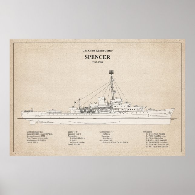 Affiche USCG Cutter Spencer wpg-36 - SBD (Devant)