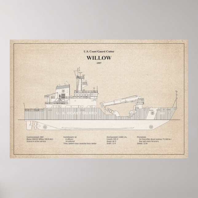 Affiche USCG Cutter Willow wlb-202 - SBD (Devant)
