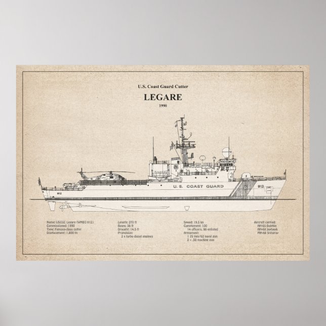 Affiche USCG Legare wmec-912 - SBD (Devant)