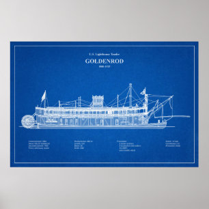 Affiche USCG Lighthouse Tender Goldenrod - ABD