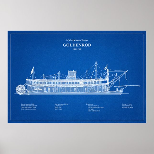 Affiche USCG Lighthouse Tender Goldenrod - ABD (Devant)