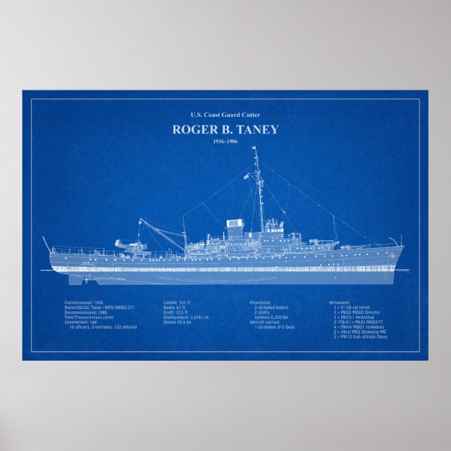 Affiche USCG Roger B. Taney whec-37 - ABD (Devant)