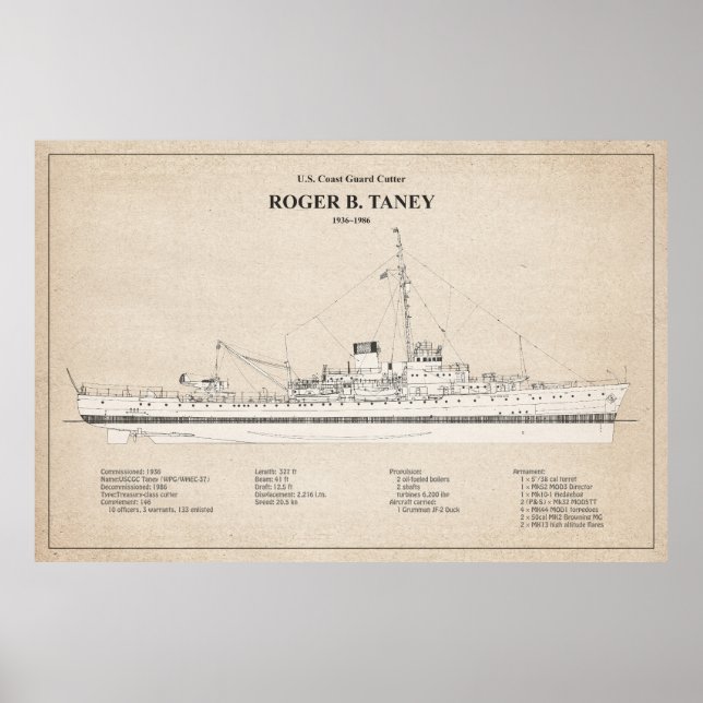 Affiche USCG Roger B. Taney whec-37 - SBD (Devant)