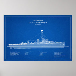 Affiche USCG USS Albuquerque PF-7 - ABD
