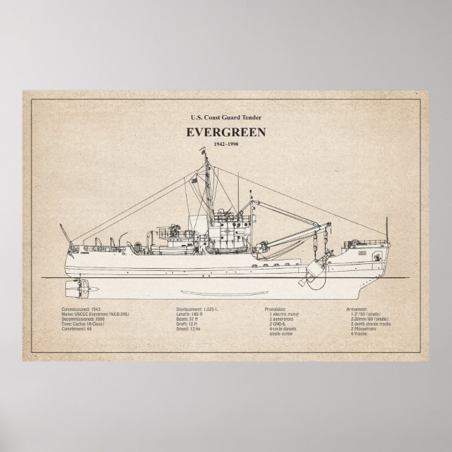 Affiche USCGT À feuillage persistant wlb-295 - SBD (Devant)