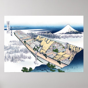 Affiche Ushibori dans la province d'Hitachi