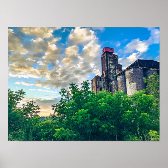 Affiche Usine de maltage ancienne à Montréal, Québec, Cana (Devant)