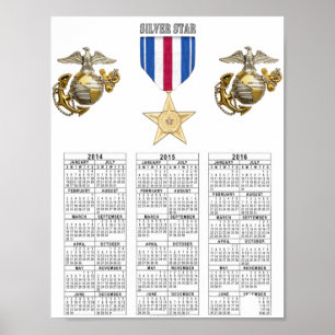 AFFICHE USMC SILVER STAR