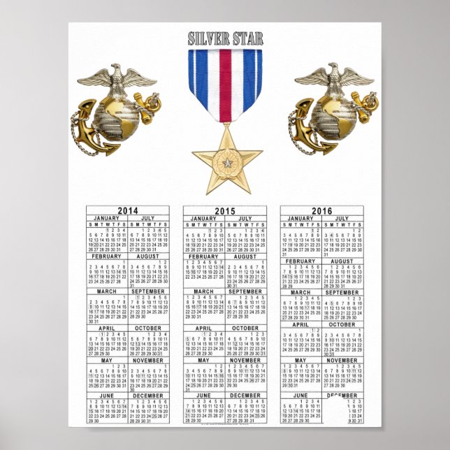 AFFICHE USMC SILVER STAR (Devant)
