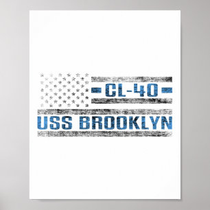 Affiche Uss Brooklyn World War Cruiser Cl-40 US Army