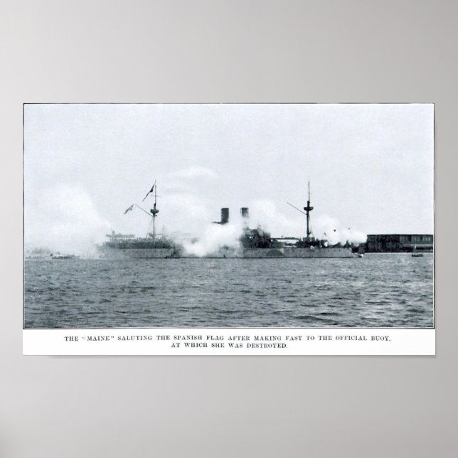 Affiche USS Maine dans le port de La Havane (Devant)