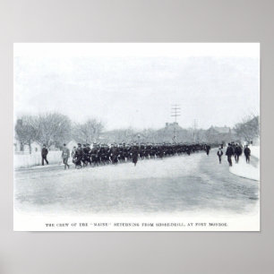 Affiche USS Maine sur le forage à terre