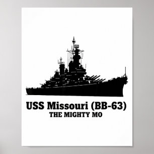 Affiche Uss Missouri Hommes Femmes Bb-63 Cuirassé Uss Miss