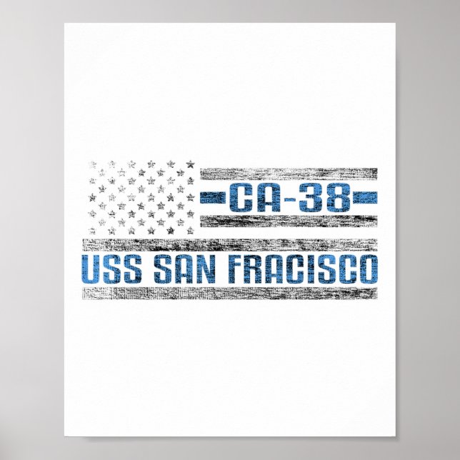 Affiche Uss San Francisco World War Cruiser Ca-38 Us Army (Devant)