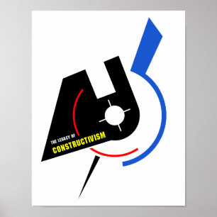 Affiche USSR hammer and sickle, constructivism art style