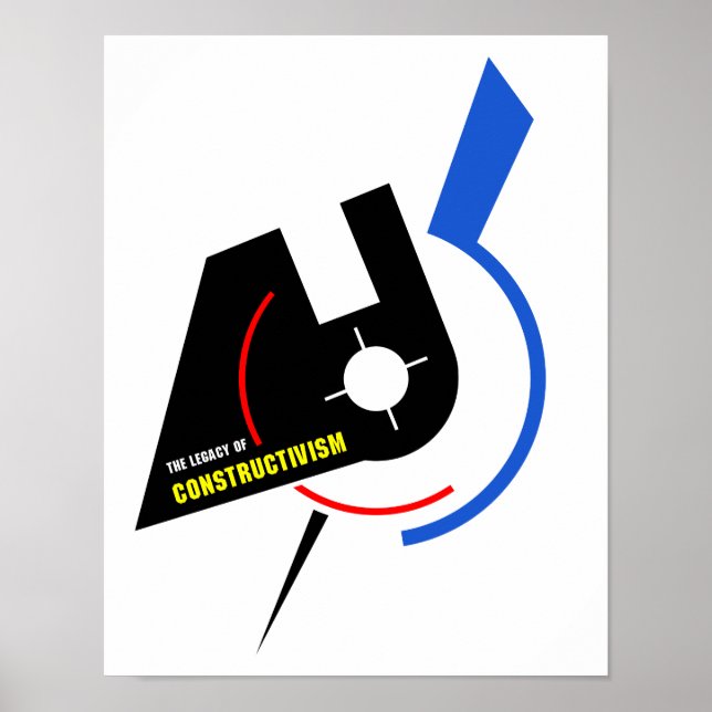 Affiche USSR hammer and sickle, constructivism art style (Devant)