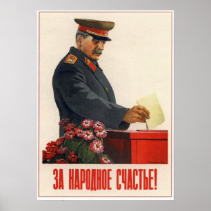 Affiche USSR Soviet Propaganda Stalin 1950