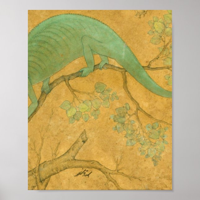 Affiche Ustad Mansur - Chameleon Dans Un Arbre (Devant)