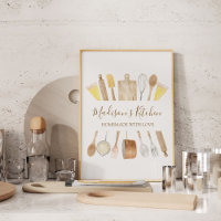 Ustensiles de cuisine personnalisés aquarelle