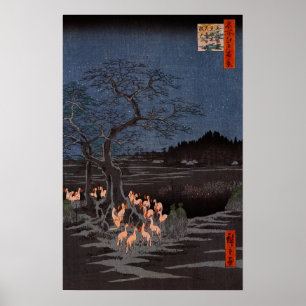 Affiche Utagawa Hiroshige - Le réveillon du Nouvel An tire