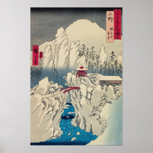 Affiche Utagawa Hiroshige - Neige sur le mont Haruna