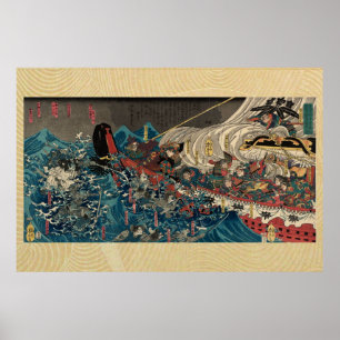 Affiche Utagawa Yoshitora Minamoto Yoshitsune