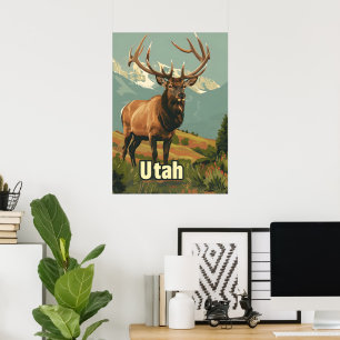 Affiche Utah Elk
