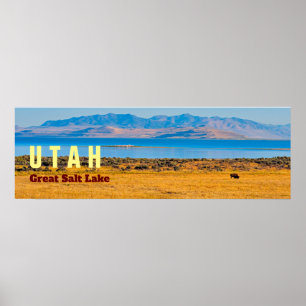 Affiche UTAH Le Grand État Du Lac Salt