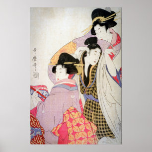 Affiche Utamaro Geishas avec Tipsy Client