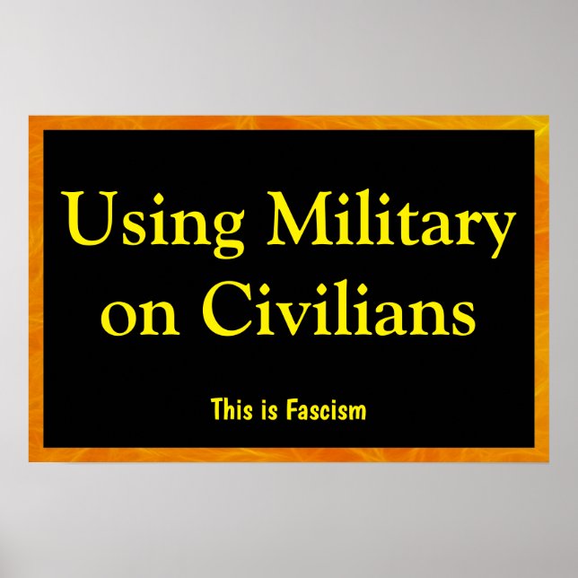 Affiche Utiliser l'armée contre les civils (Devant)