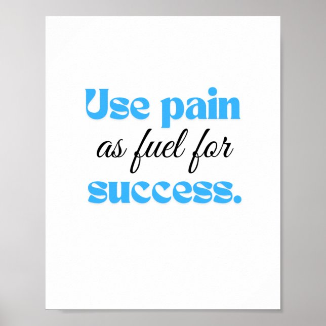 Affiche Utilisez la douleur comme carburant pour réussir. (Devant)