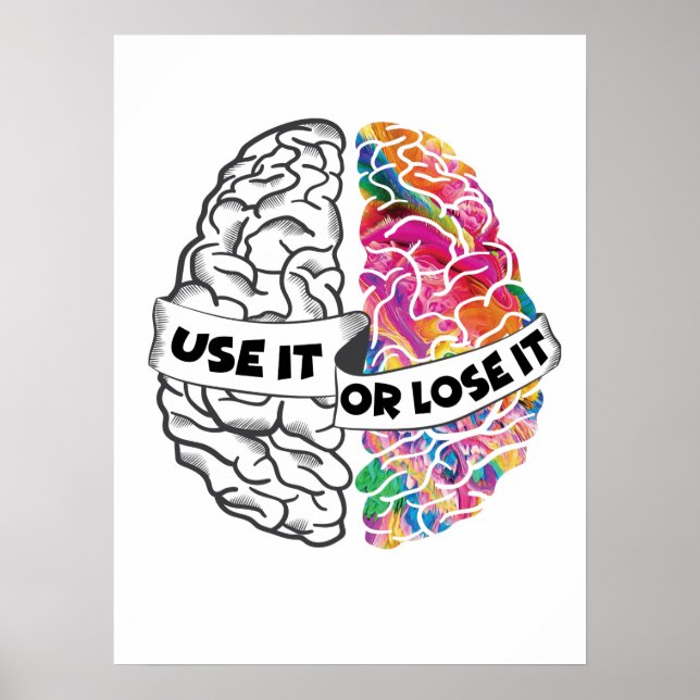 Affiche Utilisez-Le Ou Perdez-Le - Cerveau Drôle (Devant)