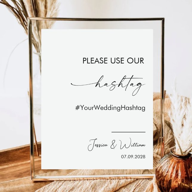 Affiche Utilisez Notre Hashtag Mariage Capturez L'Amour (Créateur téléchargé)