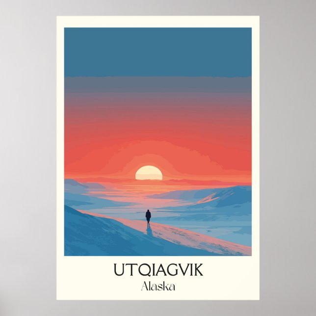 Affiche Utqiagvik Alaska Arctic Sunset Landscape (Devant)