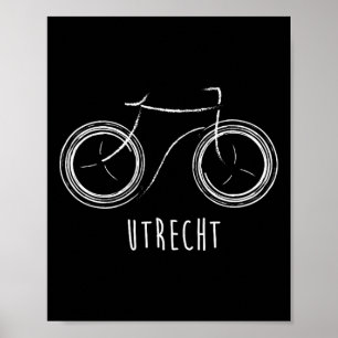 Affiche Utrecht Pays-Bas Vélo Rétro Vintage Mignon
