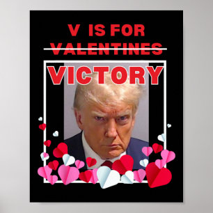 Affiche V est pour la victoire Funny Trump Saint-Valentin